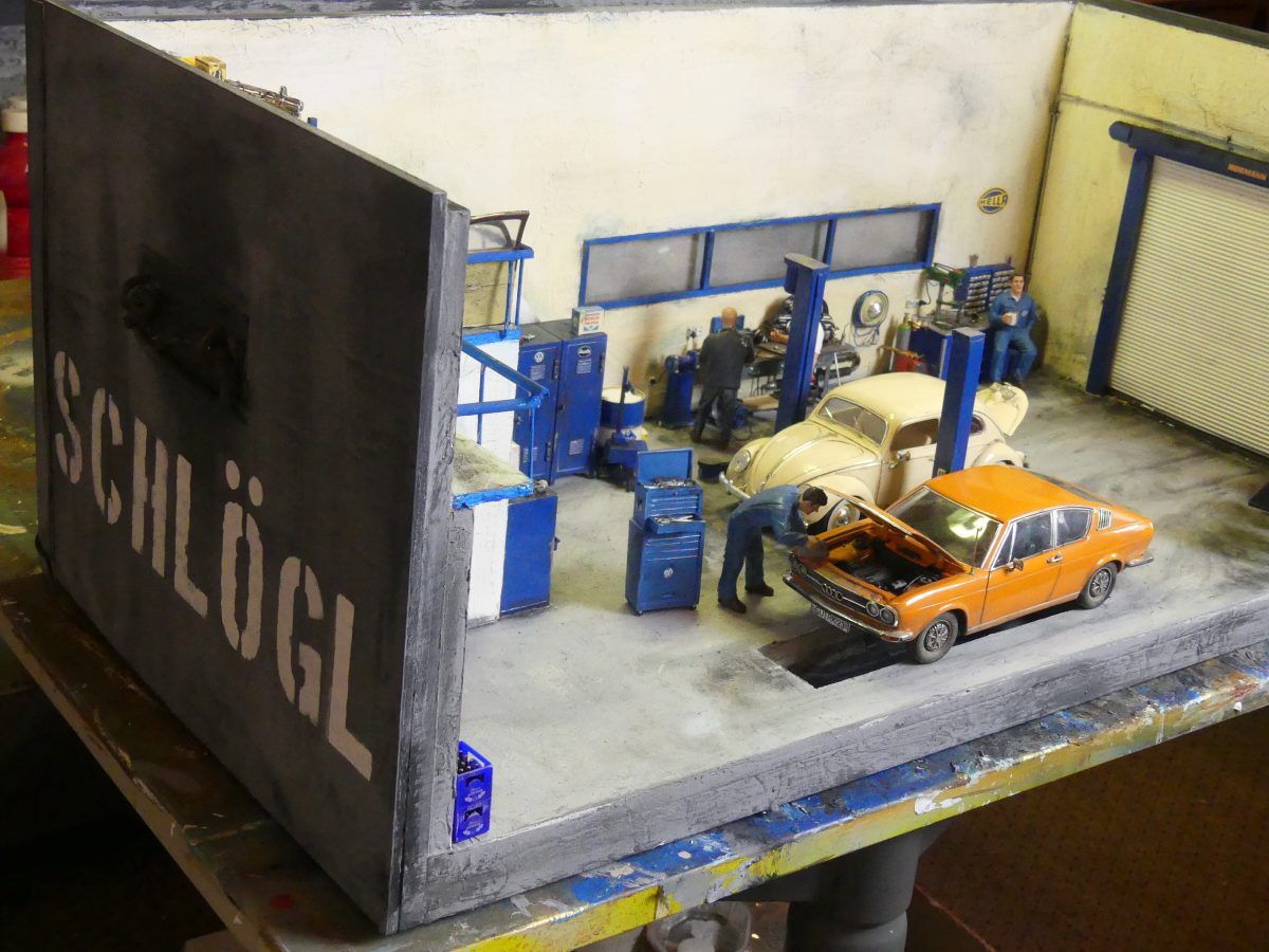 Autowerkstatt Diorama Im Massstab1 18 Spirou